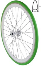 REDONDO 28 pollici ruota anteriore singlespeed fixie cerchio bianco verde + pneumatici