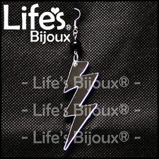 Orecchino Fulmine Saetta Lampo Donna Ciondolo Plexiglass Pendente Specchio 6 cm
