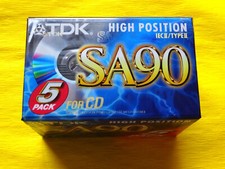 5 nastri cassette TDK SA 90 1997 + IMBALLO ORIGINALE + SIGILLATO ++ sono confezione da 5 ++