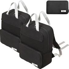 NUOVO Set 2 Zaino Pieghevole Leggero Nero 20 Litri per Volo Viaggio Vacanze Lago