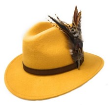Autumn Yellow Fedora Hat with