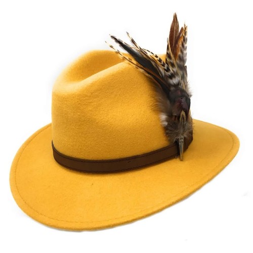 Cappello fedora giallo autunno - cappello,