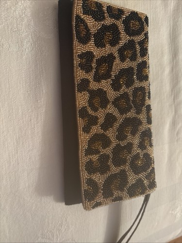 Leopard print beaded handbag - beaded,