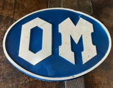 🔴 FIAT stemma furgone OM emblema scritta targhetta alluminio ORIGINALE VINTAGE