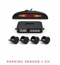 KIT 4 SENSORI DI PARCHEGGIO CON DISPLAY LED + SUONO COLORE NERO