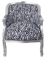 Poltrona Stile Barocco Kaminsessel Zebra Sedia Vintage Ala Sedia Bergere Antico