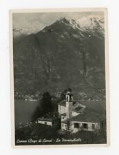 Lemna Faggeto Lario Lago di Como Chiesa Panorama cartolina viaggiata 1956