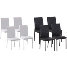 HOMCOM Set 4 Pz Sedie Imbottite per Soggiorno in Similpelle 41x50x91cm