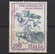 Repubblica Italiana 1981 " Giornata del francobollo " 200 Lire  Singolo USATO