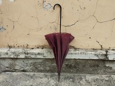 ANTICO OMBRELLO DONNA PARASOLE IMPERMEABILE ORIGINALE MANICO RIVESTITO IN PELLE