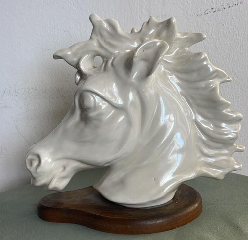 Testa cavallo ceramica - testa,