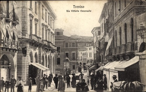 Cartolina treviso veneto via - veneto,,
