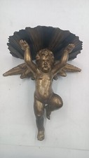 Mensola antica  angelo in legno dorato fine 700 , manifattura italiana