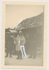 Foto Russia soldati Wehrmacht cappotto di pelliccia, veicolo, camion, WW2 (3155a)