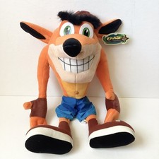 Vintage Crash Bandicoot Peluche 14" 2001 Hasbro Universal Studios Videogioco