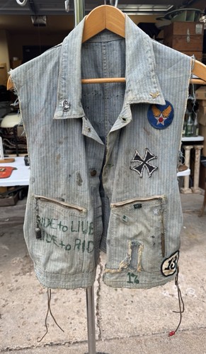 Gilet moto club denim - , spina