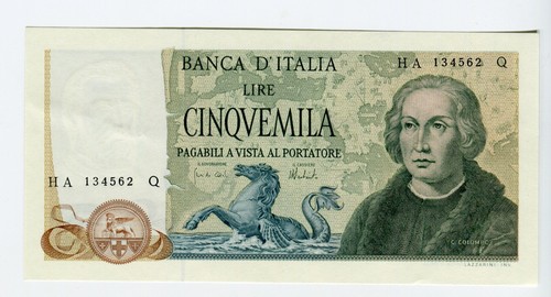 Banconota 5000 lire colombo - banconota, 3