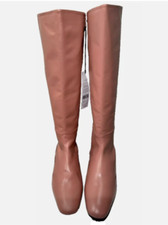 Stivali John Lewis donna UK 8/41 Vienna rosa pelle al ginocchio full zip