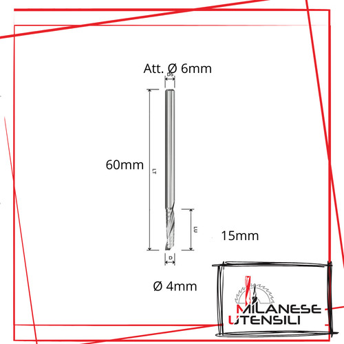 Fresa per legno 4x15x60 - per, z1
