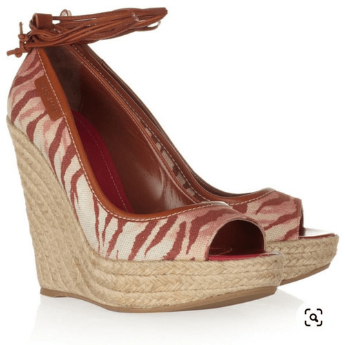 Sandali con zeppa tela - zeppa,