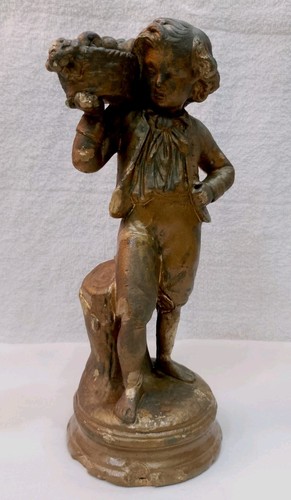 Antica statuetta bambino cesto - antica,