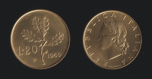 Lire 1969 ramo quercia - quercia,