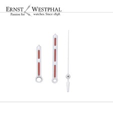 Lancette dell'orologio da polso in acciaio, bianco/rosso 10,0 | 13,5 | 13,5 mm