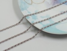 1mt catena lumachina lumaca in acciaio inox 6x2,6mm  colore argento scuro bijoux