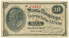 10 CENTAVOS TRUSTEE TICKET SANTO DOMINGO YNGENIO ITALIA DE J. B. VICINI 1895 BB