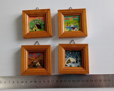 LOTTO 4 MINI QUADRETTI NAIF RAPPRESENTANTI LE 4 STAGIONI