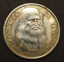 MEDAGLIA COMMEMORATIVA LEONARDO DA VINCI ARTE SCIENZA TECNICA