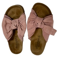 Sandali Jeffrey Campbell fiocco nodo scamosciato sughero stampo plantare rosa rosa 37/7