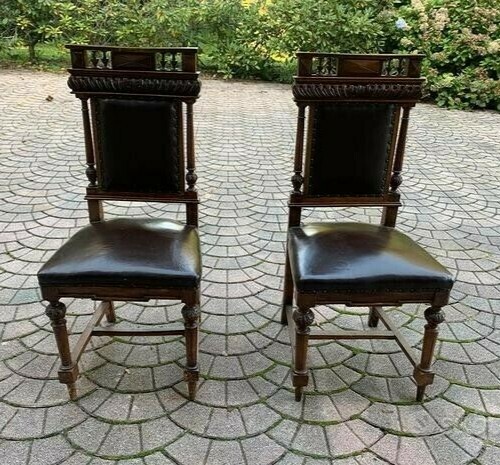 Coppia antiche sedie legno - coppia,