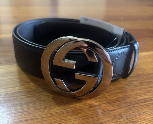 Cintura gucci pelle nera - cintura,