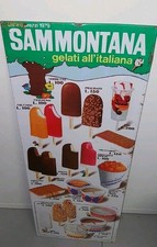 Insegna Tabella Listino Prezzi Bar Gelati Sammontana 1979 Introvabile 80x30