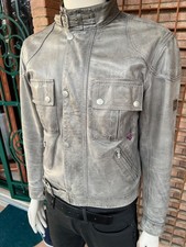 BELSTAFF Blouson Giacca Pelle COUGAR Grigio Antico Malenotti Epoca Etichetta Oro L