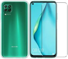 COVER CUSTODIA + PELLICOLA VETRO TEMPERATO PER HUAWEI P40 LITE TRASPARENTE SLIM