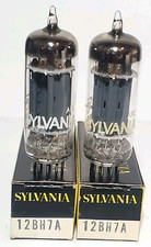 Coppia tubi aspirazione Sylvania 12BH7A corrispondenti data testati NOS su TV calibrato 7