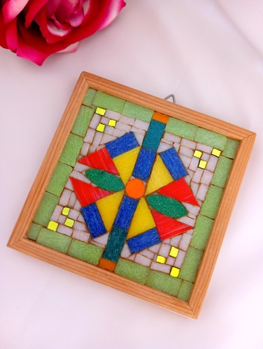 Quadretto mosaico legno - mosaico,
