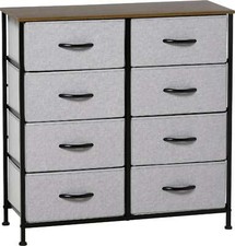 Cassettiera 8 Cassetti Tessuto Rimovibili Stile Industriale 80x30x81.5cm DecHome