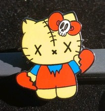 Hello Kitty X Teschio Occhi Croce NEON Doppia Parodia Sanrio Personalizzata SPILLA SMALTO Cuore
