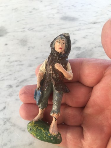 Vecchia statuina presepe uomo - statuina,