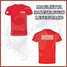T-Shirt Maglietta UOMO DONNA MAGLIA BAGNINO SALVATAGGIO SOS LIFEGUARD