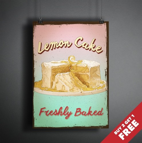Poster lemon cake - poster, a3/a4