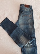 Jeans Donna OVS blu denim Industry 72 Tg.32 (ITA 46) SLIM strappati al ginocchio