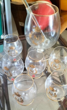 NAPOLEON servito di 6 bicchieri per COGNAC con  DECANTER ( rarissimo) anni 50/60