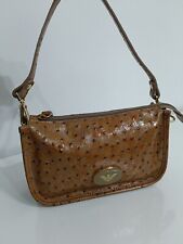 Borsa Pochette Baguette Armani Pelle Vitello Struzzo Beige