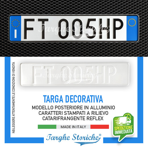 Targa posteriore auto made - targa, in