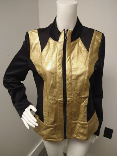 Giacca ecopelle design oro - giacca,