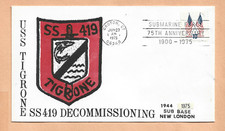 U.S.S.  TIGRONE DECOMMISSIONE 27 GIUGNO 1975 GROTON CONN COPERTINA NAVALE